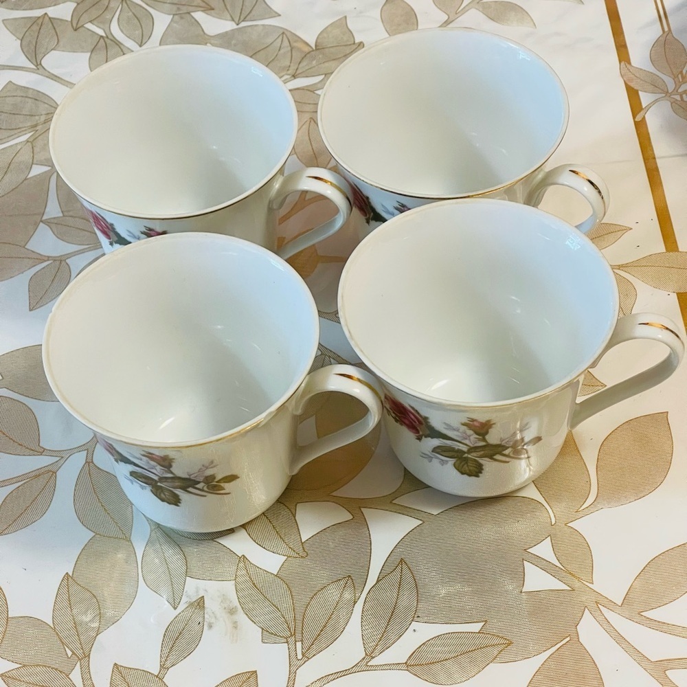 VTG Russian Porcelain"Japan Sea No. 7" tea set 4 Cups 5 Saucer Soviet USSR - Picture 2 of 9